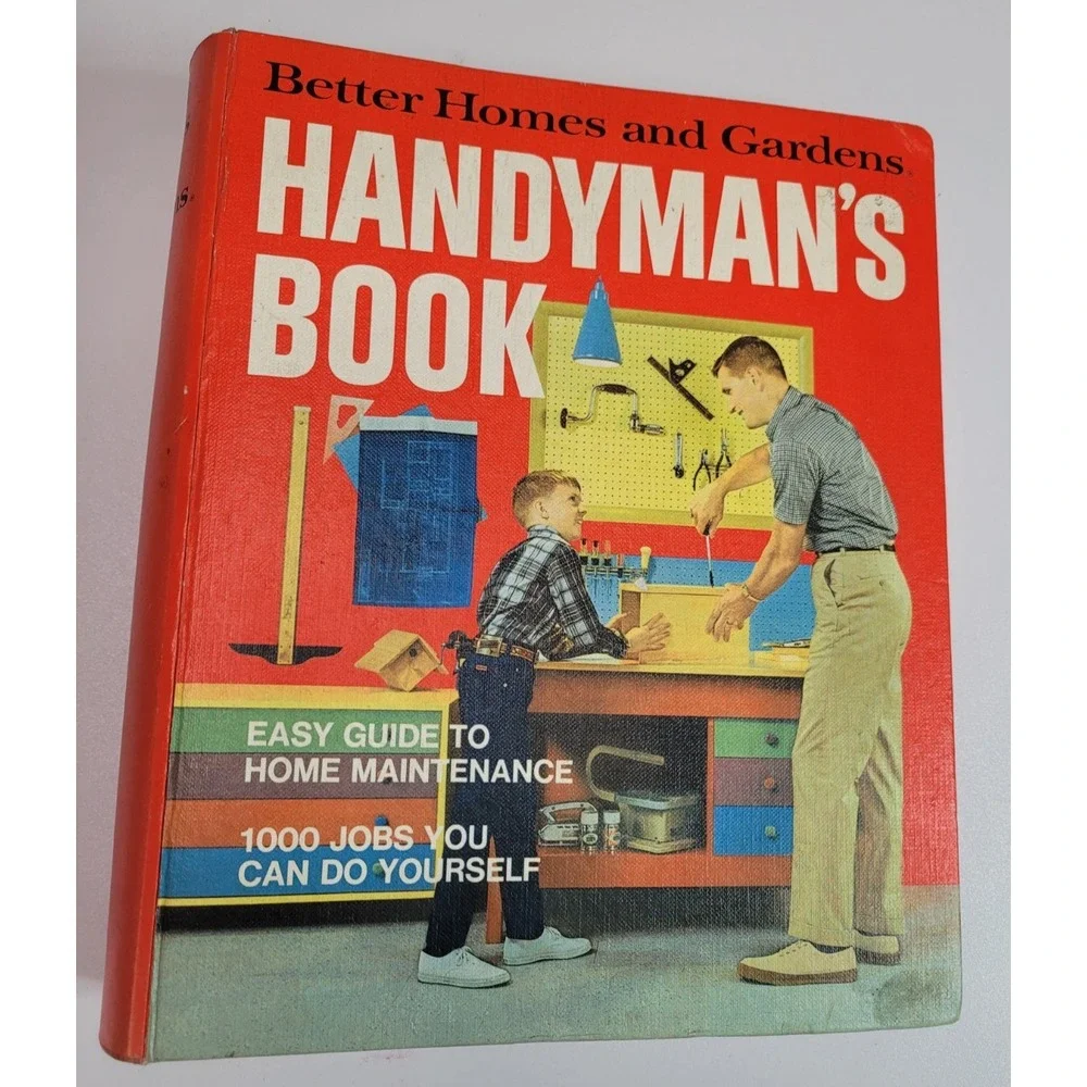 Vintage 1973 MCM Better Homes & Gardens Handyman's Book Binder DIY Manual Decor